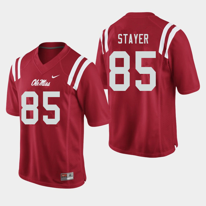 Men #85 Owen Stayer Ole Miss Rebels College Football Jerseys Sale-Red